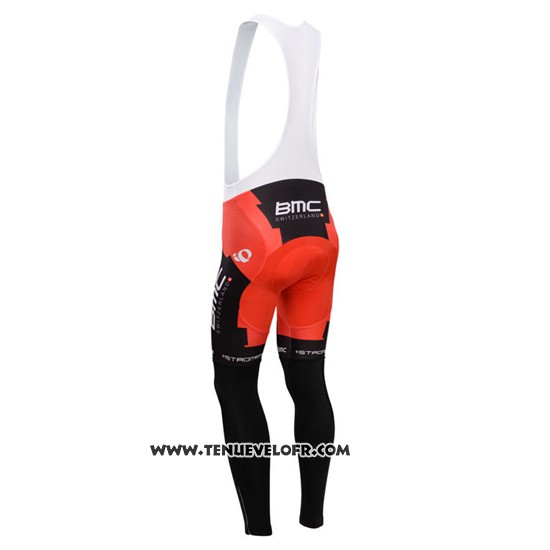 2014 Maillot Ciclismo BMC Noir et Rouge Manches Longues et Cuissard